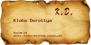 Klohs Dorottya névjegykártya